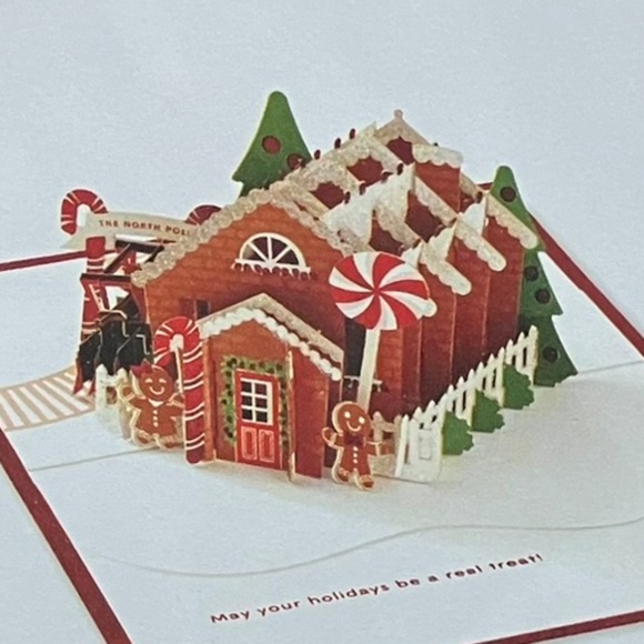 NWOT Hallmark Season's Treatings Peppermint Lid Canister/Jar and 3D Card Set - Picture 8 of 10